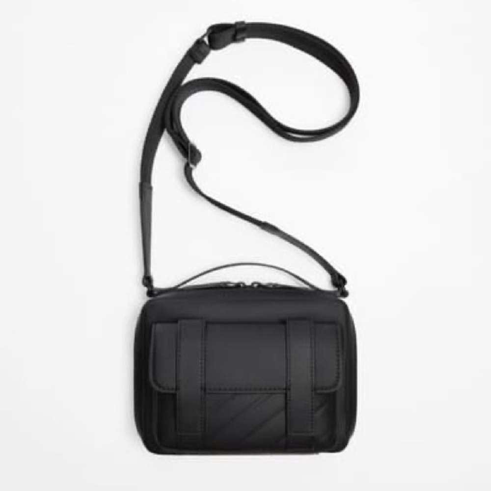 NWT. Zara Man Black Crossbody Bag.
